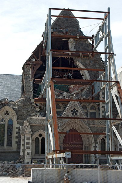 IMGP6667.jpg - Closer view of the Cathedral and its damaged rose window.  As you can see there's not a lot left for the steel framing to hold up.