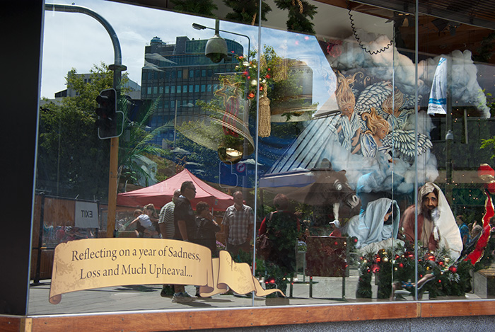 IMGP6683.jpg - The first window of the Ballantynes Christmas display.  Their window displays are a destination in themselves at this time of year.  Their store is one of the real institutions of Christchurch and it's open and trading again.