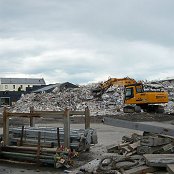 What's left of the Strategy building which was left on a dangerous lean after the April 16th aftershock.