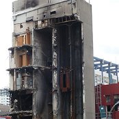 I wanted a closer photo of the lift stuck halfway up the shaft.