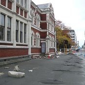 Still a decent amount of silt from liquefaction that hasn't been cleaned up yet.  It looked to be about 4-6 inches deep.