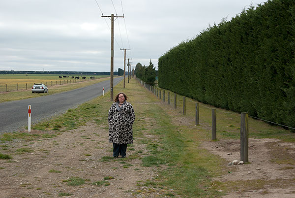 IMGP6397.jpg - Janet is standing in line with the other section of fence so the distance from her to the fence shows how far it had moved.